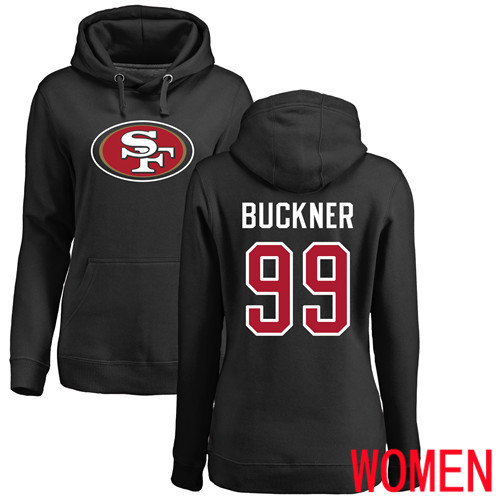 San Francisco 49ers Black Women DeForest Buckner Name and Number Logo #99 Pullover